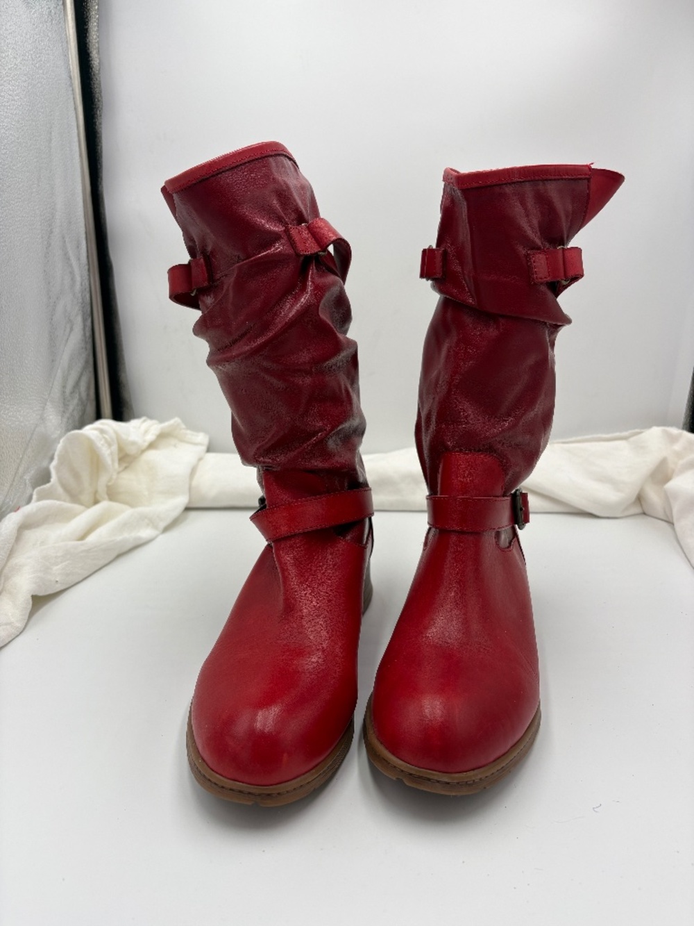Red Leather Boots